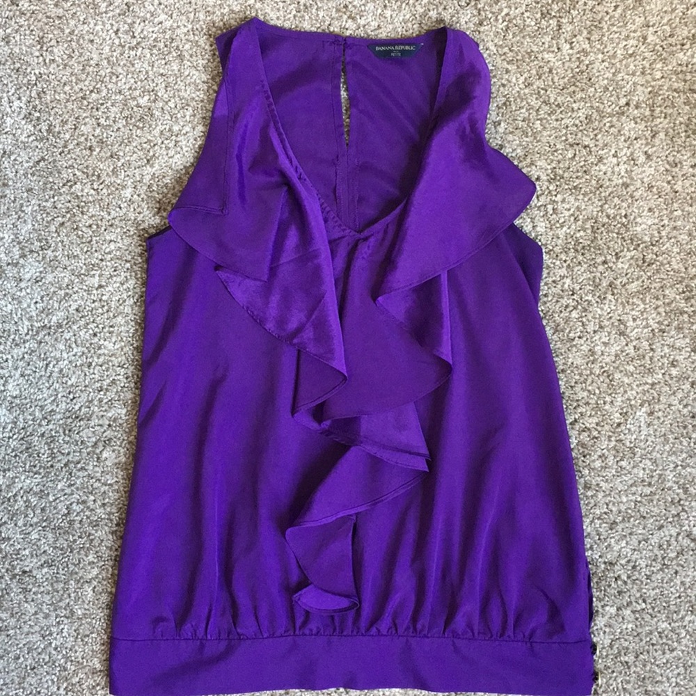 Banana Republic Petite XS Ruffle Shell Tank